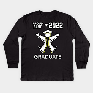 Proud aunt of 2022 graduate yellow Kids Long Sleeve T-Shirt